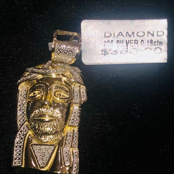 Real diamond Jesus pendant w/10k gold rope chain - Picture 13 of 17